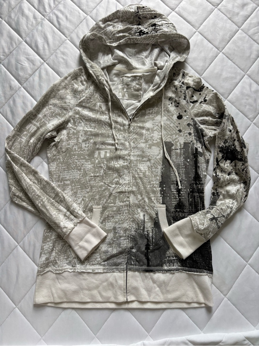 Maurices Y2K Grunge Graphic Quarter Zip Hoodie